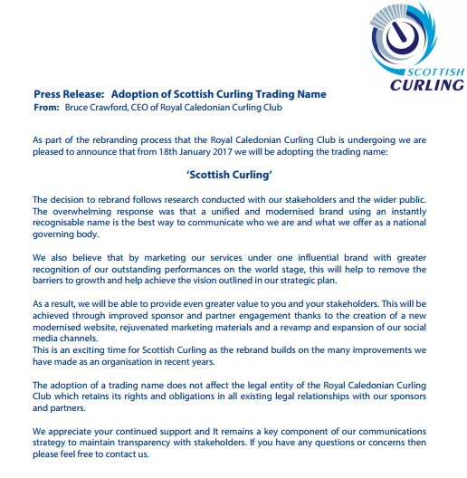 Scottish Curling Press Release Jan 18