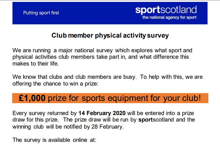 Sportscotland Survey 2020