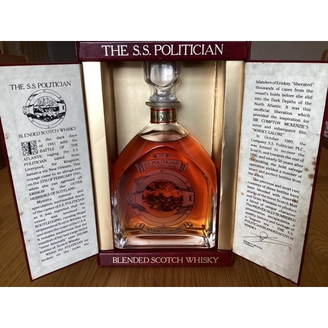 Decanter number A4110 of The S.S Politician Blended Scotch Whisky inc Certificate of Authenticity 